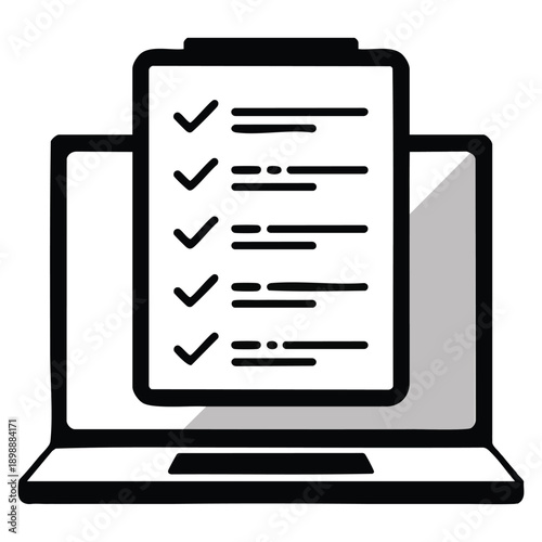 Linear design icon of online bill illustrating digital invoice payment finance management and electronic billing concept suitable for modern business web and mobile interface design
