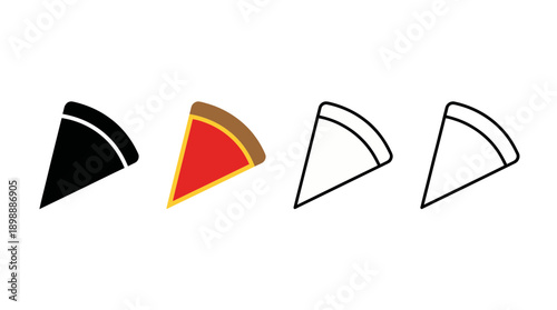 pizza icon , different style flat icon set. Line, solid and filled outline colorful icon , vector sign and symbol 