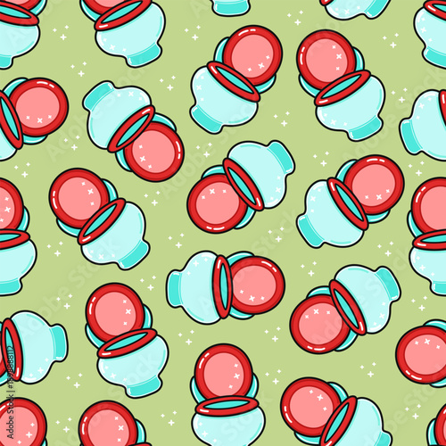 Russian nesting dolls open showing cute seamless pattern