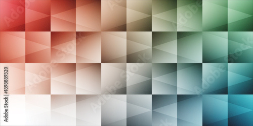 Abstract Geometric Grid Background with Triangular Patterns and Vibrant Multi-Color Grainy Gradient. Creative modern background. Clean minimalist geometric graphic. Wallpaper design