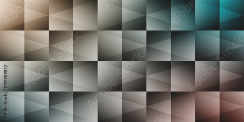 Abstract Geometric Grid Background with Triangular Patterns and Vibrant Multi-Color Grainy Gradient. Creative modern background. Clean minimalist geometric graphic. Wallpaper design