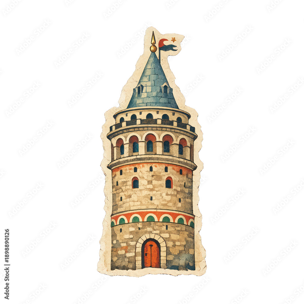 Obraz premium PNG Historic tower illustration sticker