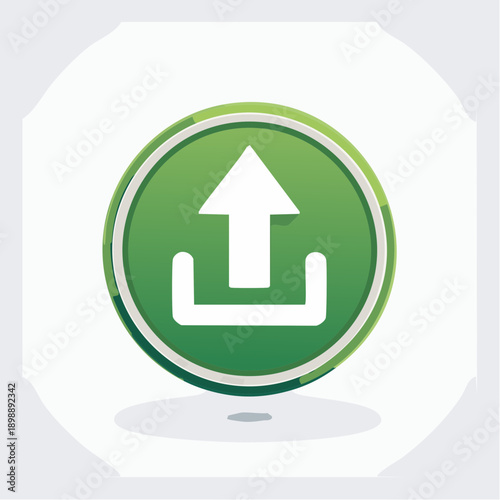 Icône flèche verte ascendante – symbole de téléchargement de données, progression et croissance digitale