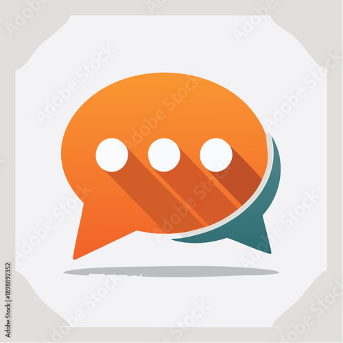 Bulles de discussion colorées – icône moderne de messagerie et communication digitale