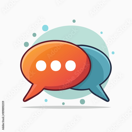 Bulles de discussion colorées – icône moderne de messagerie et communication digitale