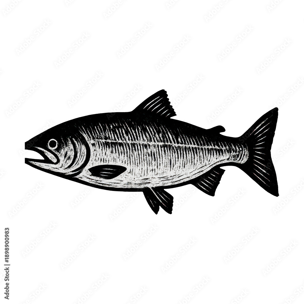 Obraz premium PNG Vintage fish illustration PNG