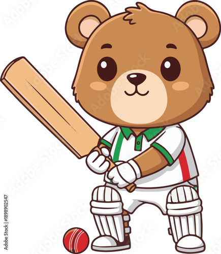 Little Baby Tennis Mascot Character with Racket Illustration