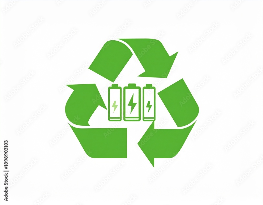 Obraz premium Battery recycling logo