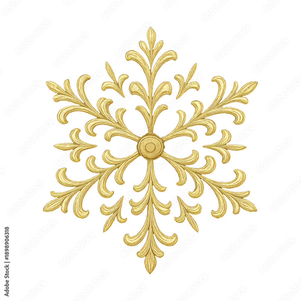 Fototapeta premium PNG Ornate golden floral design