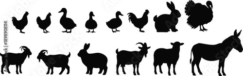 Farm Animal Silhouettes Collection