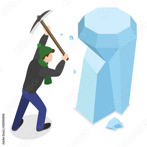 3D Isometric Flat Vector Illustration of Physics, Examples Of Exothermic Reactions With Negative Enthalpy Change. Item 2
