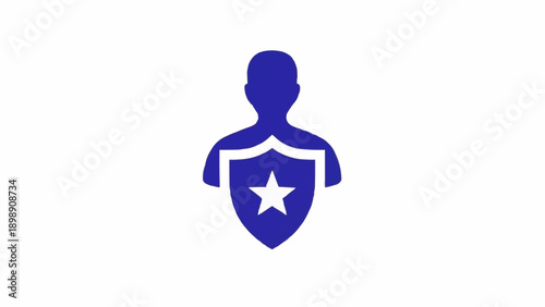 Protection Shield Icon With Person.
