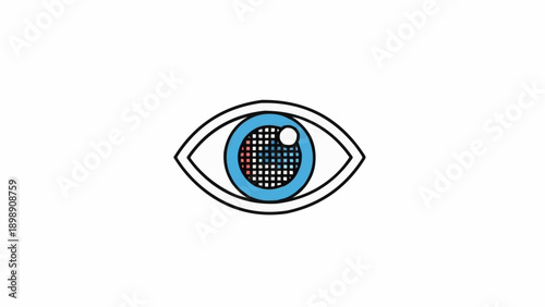 Blue eye with black iris detail.