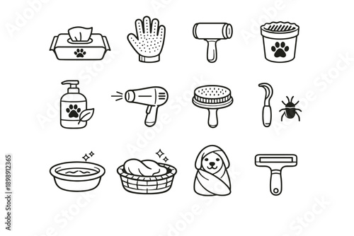 Remover shampoo basin bedding icon simple gentle vector image generation dryer fur