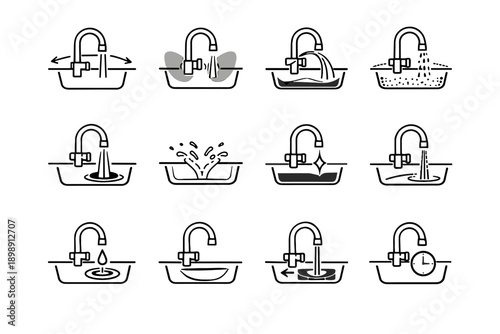 Simple image efficiency usage icon generation vector splash inside reduction mess water