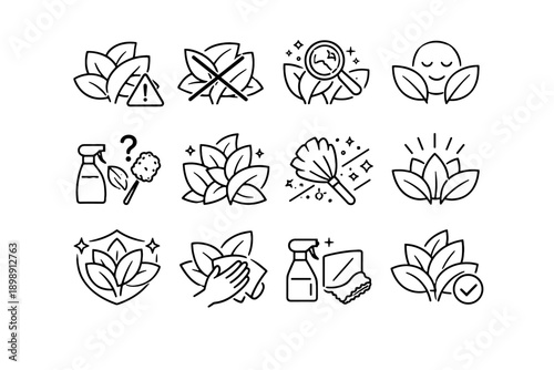 Cleaning warning cue logic awareness icon generation image overlapping vector calm simple