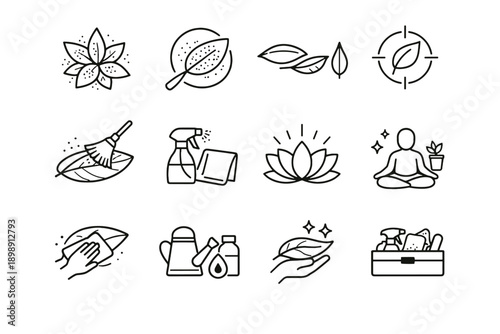 Awareness maintenance image vector calm generation cleaning silhouettes zone simple icon accumulation