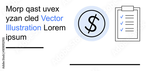Financial planning, task organization, productivity management, budgeting, decision-making, record-keeping. A dollar sign icon and a checklist. Financial planning and task organization concepts