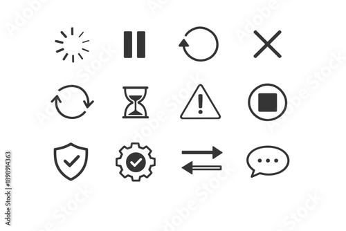 Resume simple image processing icon warning generation controlled shield vector abstract system