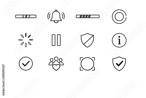 Indicator generation bubble focus image role simple loading icon bell announce vector