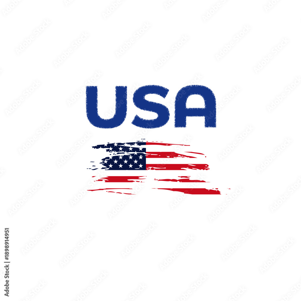 Obraz premium USA vector illustration t shirt logo concept design with print file 