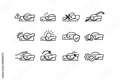Vector prevention risk warning latch engagement logic icon cue sash lock window