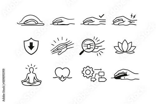 Desk hand reduction vector calm icons usage ergonomic strain wrist icon health