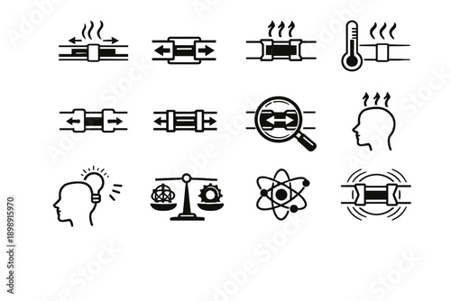 Vector pipe radiator understanding arrows silhouette sleeve lengthening icon icons focus inside