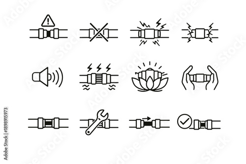 Pipe radiator calm vector logic icon touching cue wall prevention icons risk