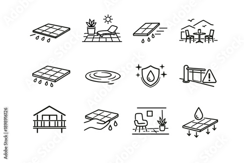 Icon reduced balcony intentional minimalist terraces vector everyday leaks icons safety habits