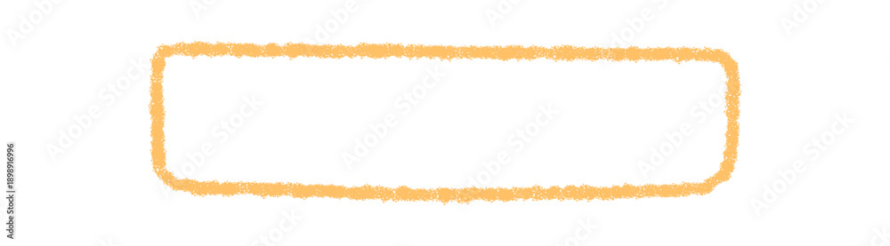 Obraz premium Crayon rectangle frame with organic sketch contour forms a blank box. Border background serves as template for quote or message. Creative illustration with a hand drawn look for template and