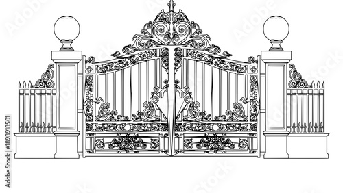 Wrought iron gates