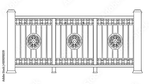 2D Concrete Balustrade Design Drawing