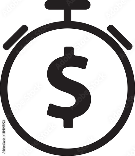 Time is Money Stopwatch with Dollar Sign Icon
