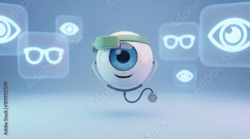 Playful eye character design animation digital studio 3d model fun environment close-up view creative concept