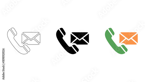 colorful of phone handsets with messages representing mobile communication