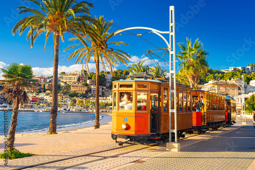 Schilderij op canvas Beautiful harbour of Port de Soller, Majorca, Balearic Islands, Spain
