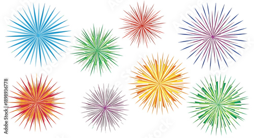 Explosion of Radiant Colors A Collection of Abstract Starbursts and Fireworks