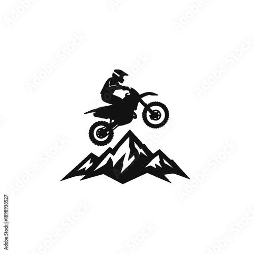 Motocross Adventure silhouette: Dynamic silhouette captures a motorcycle rider conquering challenging terrain, showcasing the raw energy and daring spirit of motocross