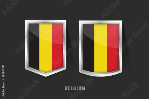 Vector Illustration of BELGIUM Label Logo. BELGIUM Badge Sign BELGIUM With Flag, Belgian Product Label Banners Template.