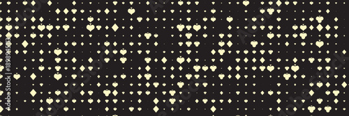 Dark Black vector background with cards signs. Glitter abstract sketch with isolated symbols of playing cards. Smart design for your business advert of casinos.