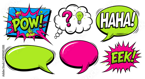 comic speech bubbles with expressions