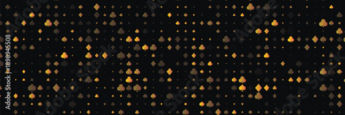Dark Orange vector pattern with symbol of cards. Colored illustration with hearts, spades, clubs, diamonds. Pattern for ads of parties, events in Vegas.