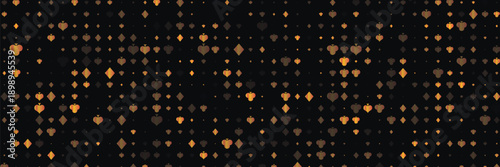 Dark Orange vector pattern with symbol of cards. Colored illustration with hearts, spades, clubs, diamonds. Pattern for ads of parties, events in Vegas.
