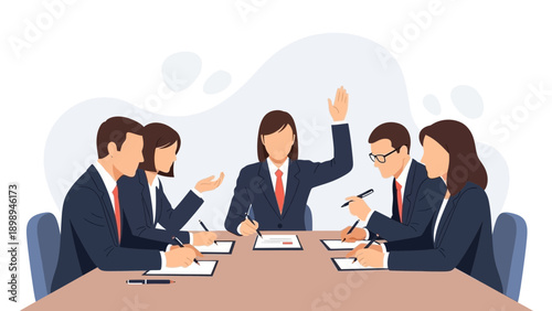 Business Meeting: Team Collaboration and Decision Making in Office