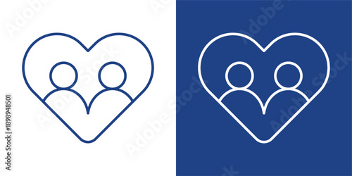 Relationship Blue And White Icon Style Collection