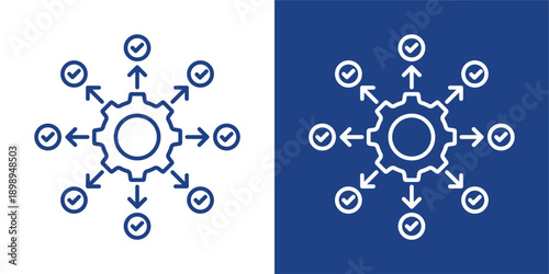 Coordination Blue And White Icon Style Collection