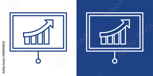 Growth Blue And White Icon Style Collection