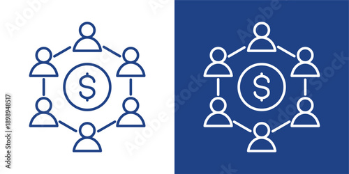 Stakeholder Blue And White Icon Style Collection