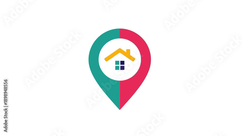 A Modern Flat Vector Icon of a Location Pin and House for Home Visits. transparent. Free Download A Modern Flat Vector Icon of a Location Pin and House for Home Visits. transparent. - GFXLoad